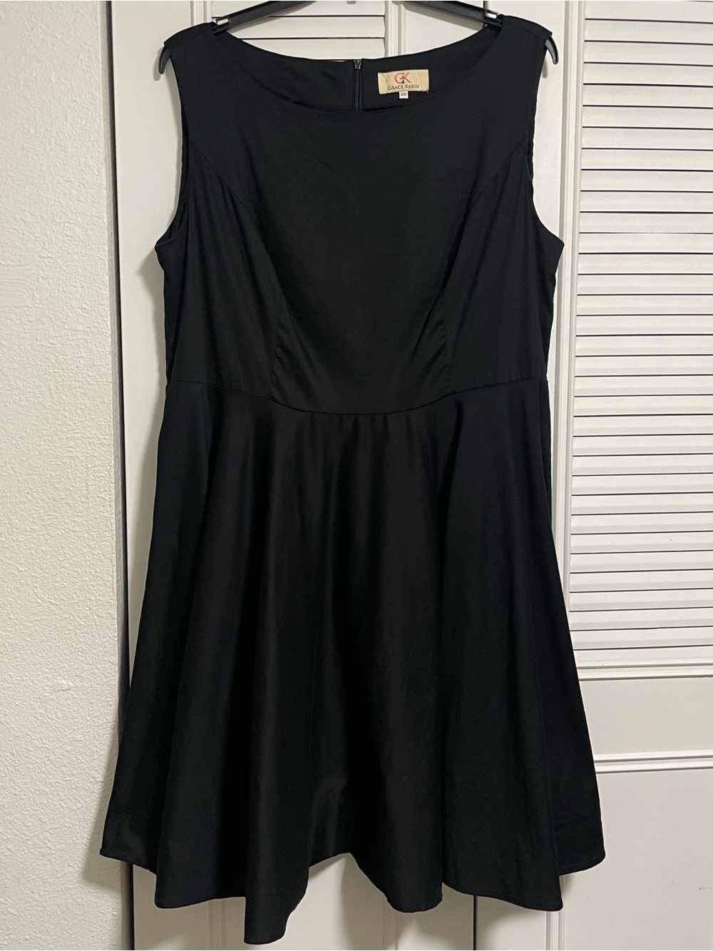 Grace Karin Black Sleeveless Fit-and-Flare Dress